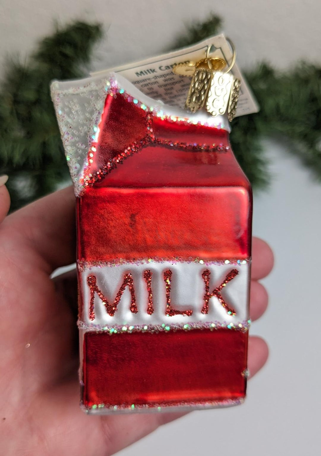 Milk Carton Retired Old World Christmas Ornament