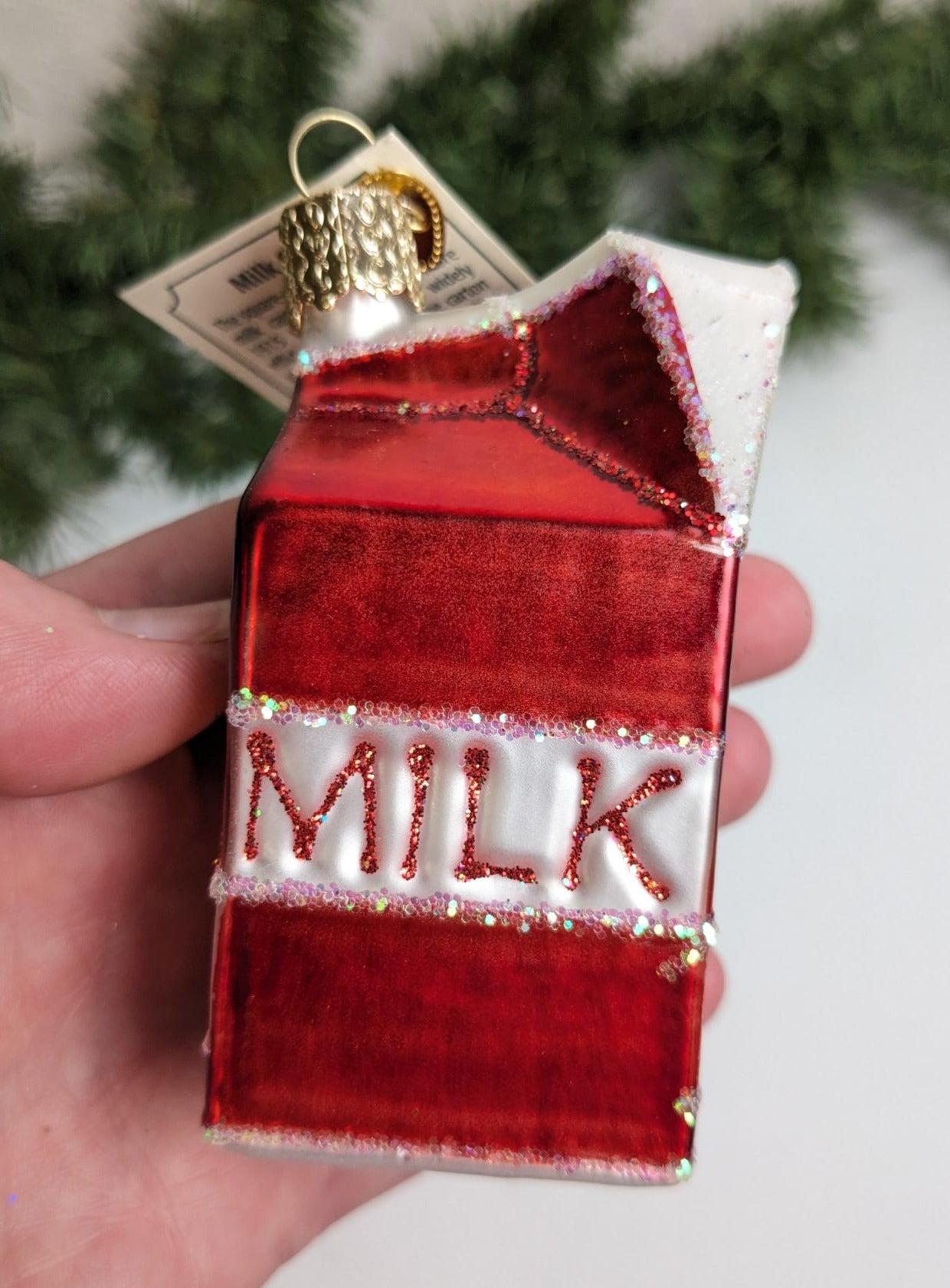 Milk Carton Retired Old World Christmas Ornament