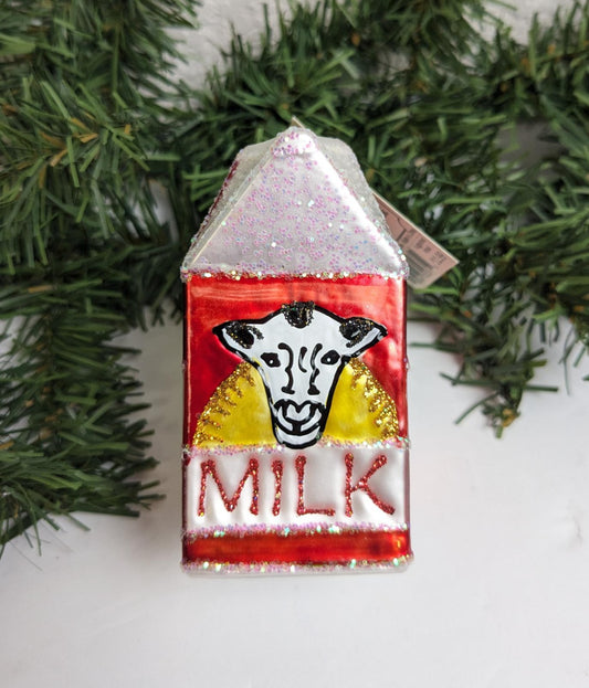 Milk Carton Retired Old World Christmas Ornament