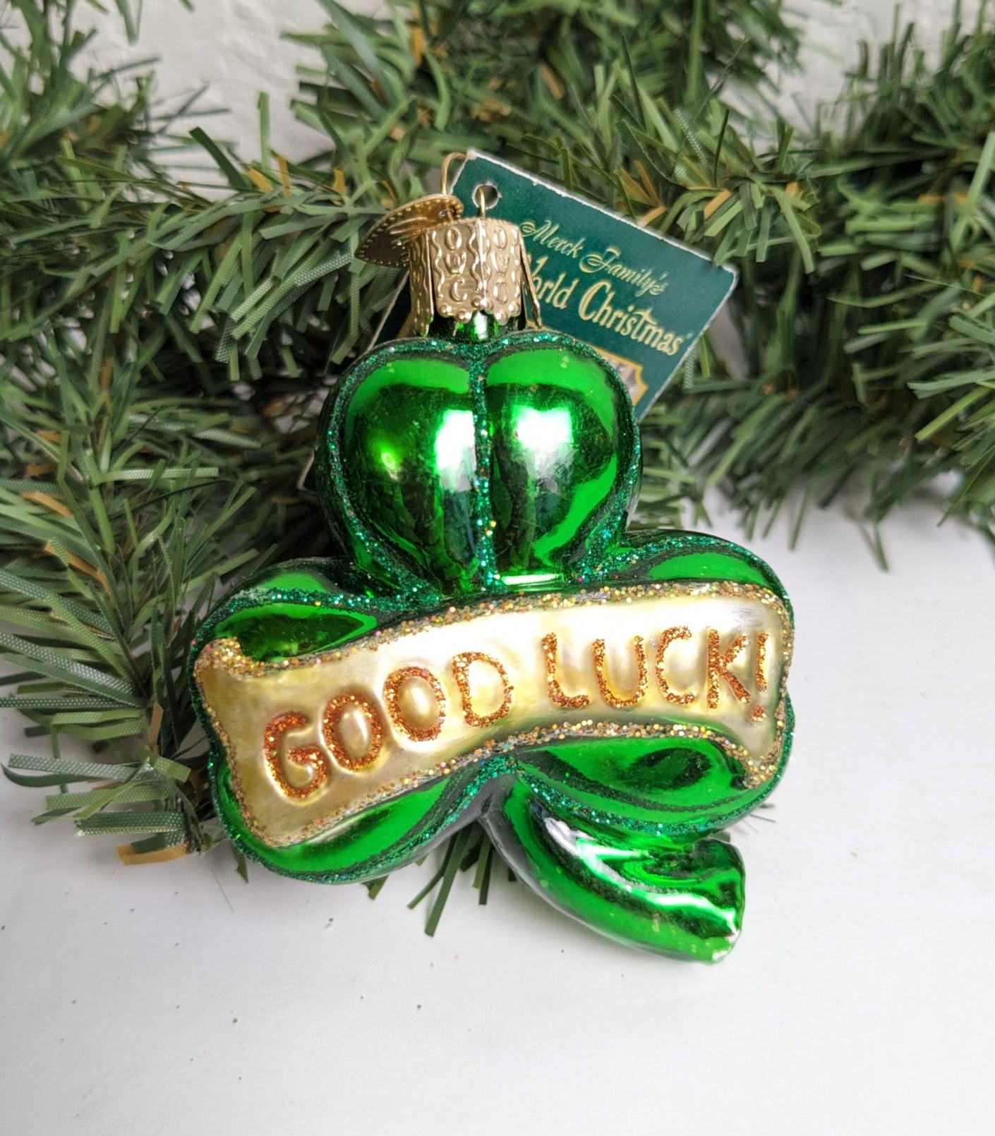 Lucky Shamrock Retired Old World Christmas Ornament