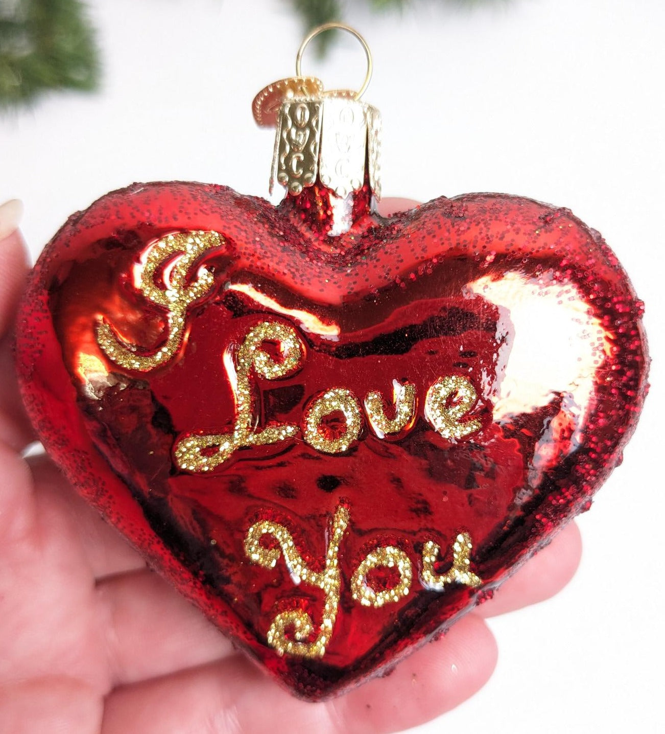I Love You Old World Christmas Heart Ornament