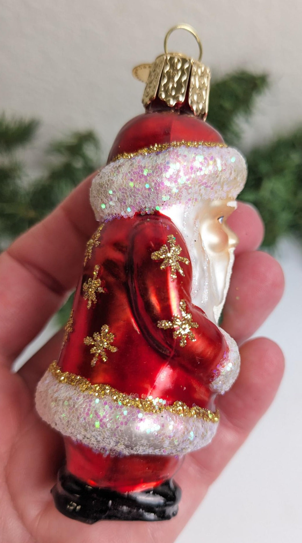 Santa with Tree Old World Christmas Ornament, Brides Collection