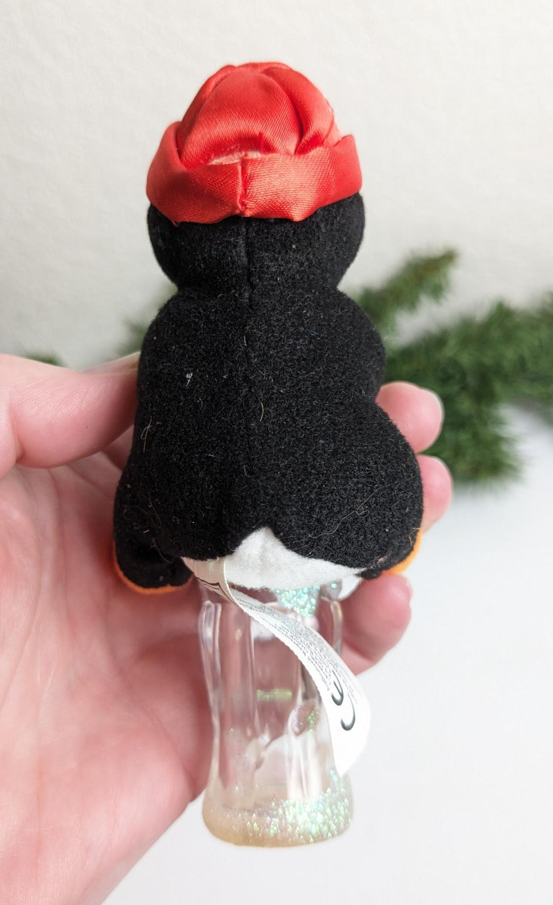 Vintage 1998 Coca Cola Penguin Stuffed Animal Chirstmas Ornament