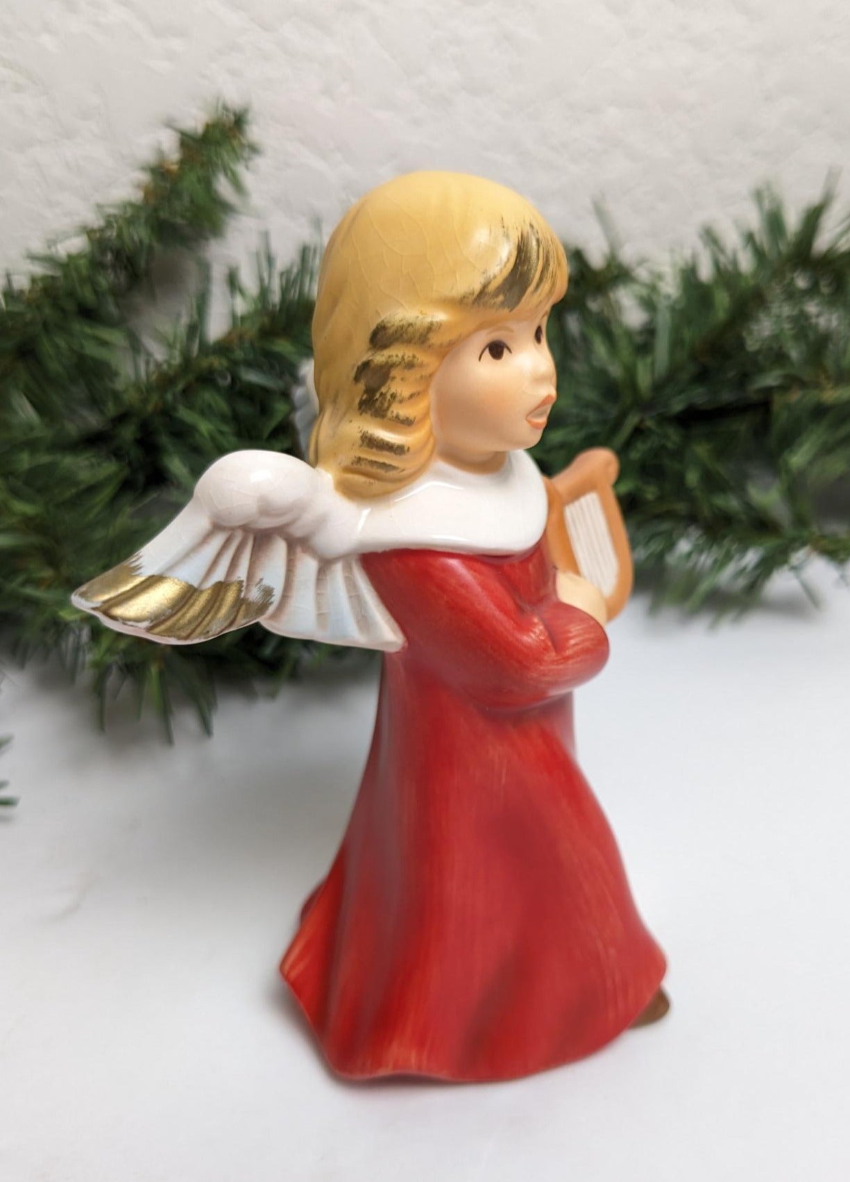Vintage Goebel Christmas Angel with Lyre Figurine, Made in West Germany