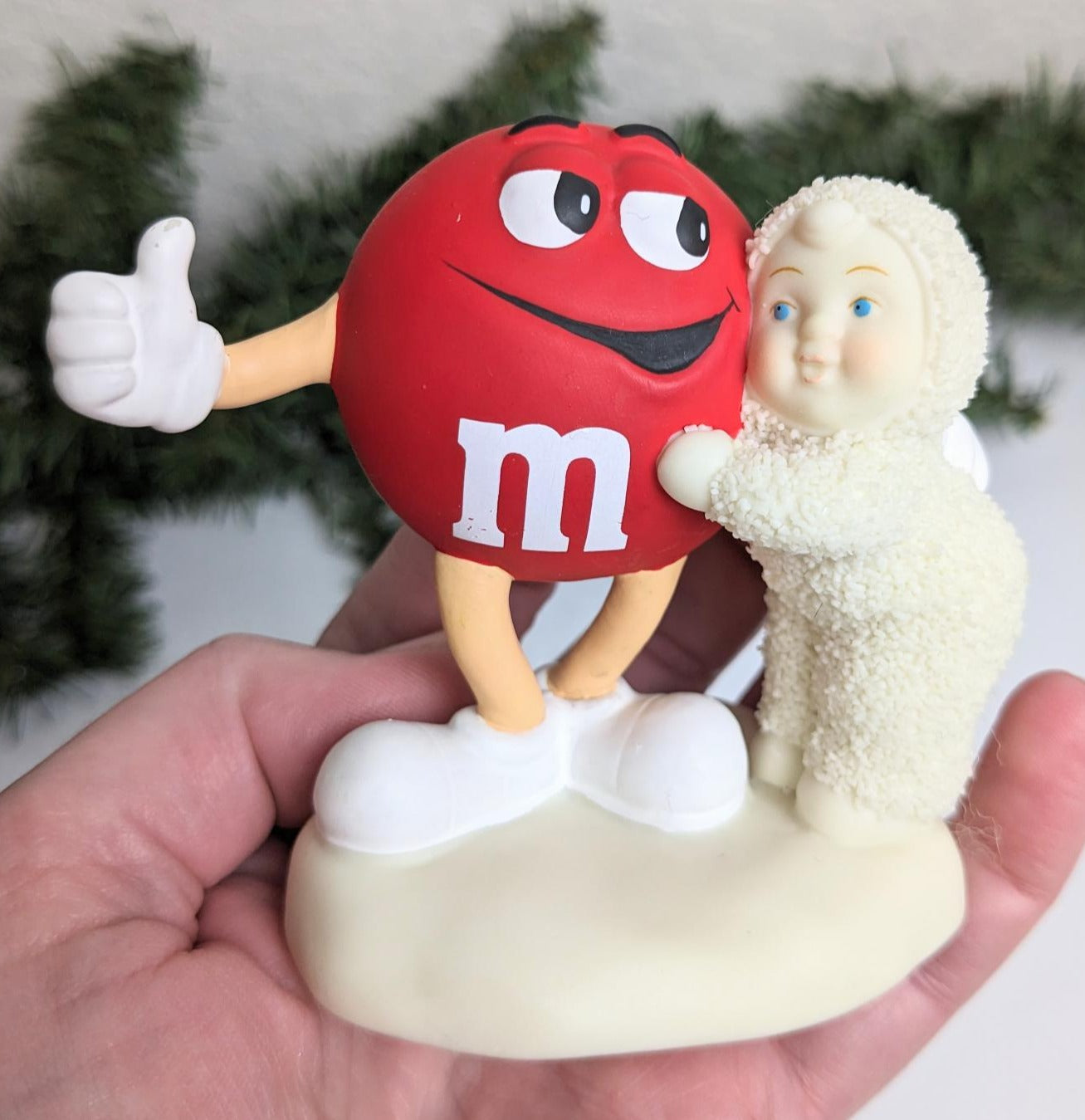 Snowbabies and M&M's 'Red is my Favorite Color' Dept 56 Figurine 2004