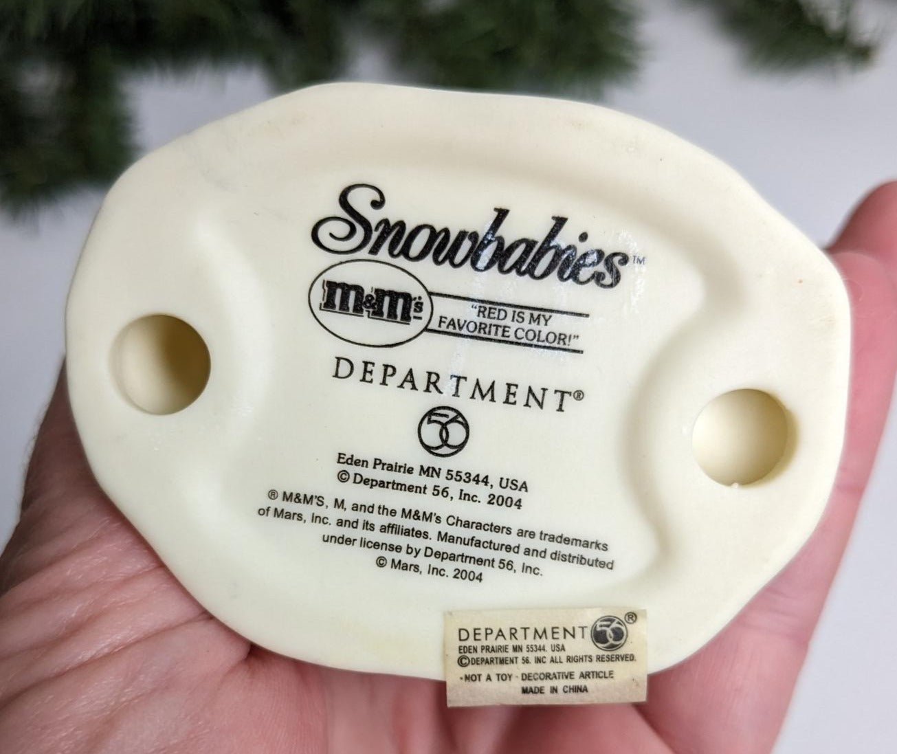 Snowbabies and M&M's 'Red is my Favorite Color' Dept 56 Figurine 2004