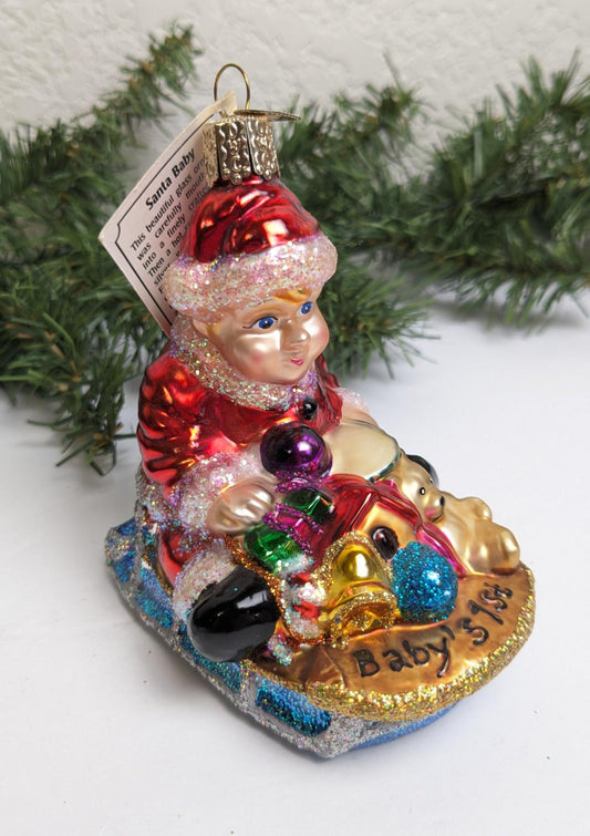 Santa Baby RETIRED Baby's First Christmas Old World Christmas Ornament