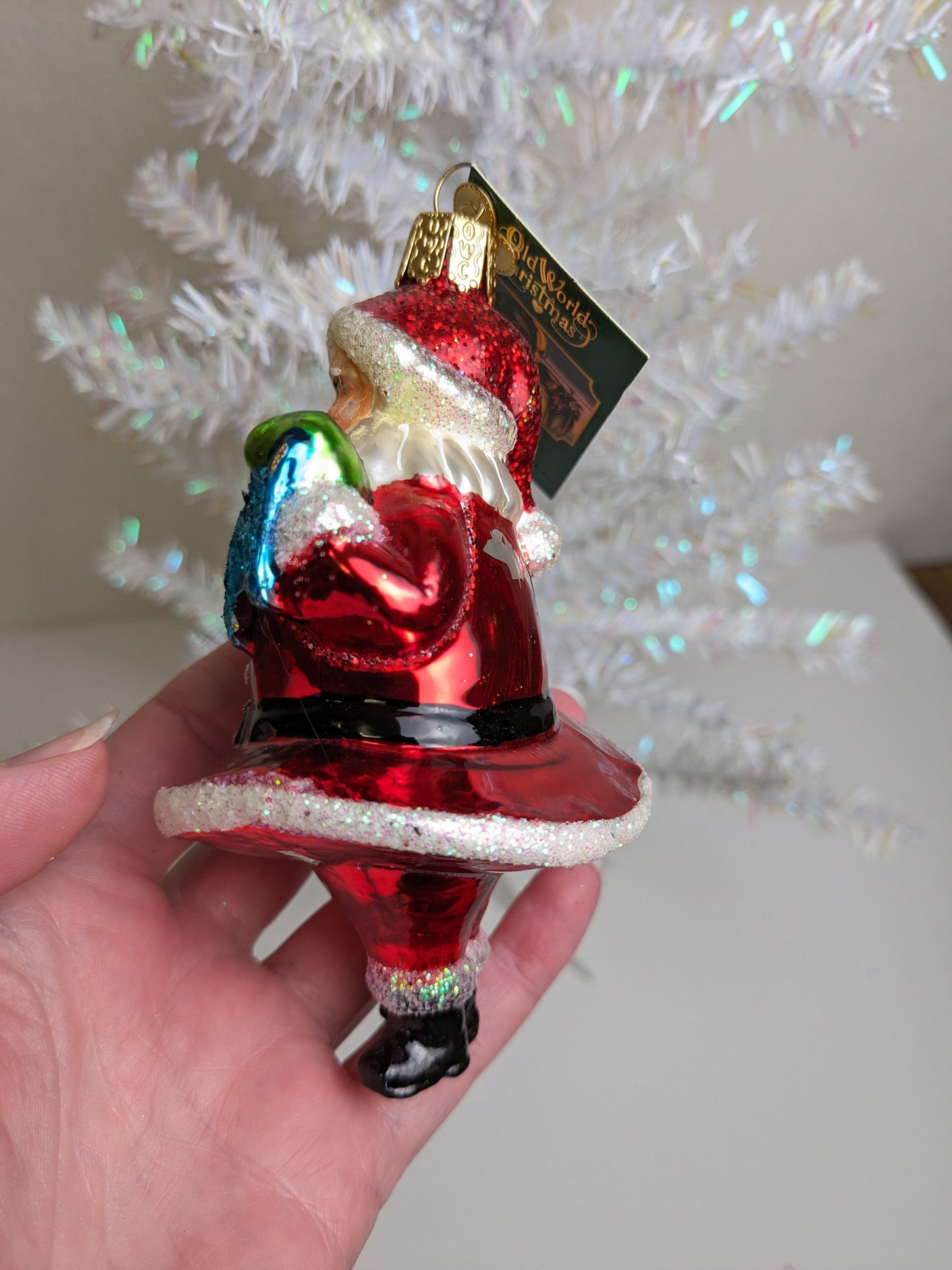 Jolly Santa Claus Blown Glass Tree Ornament by Old World Christmas - RETIRED