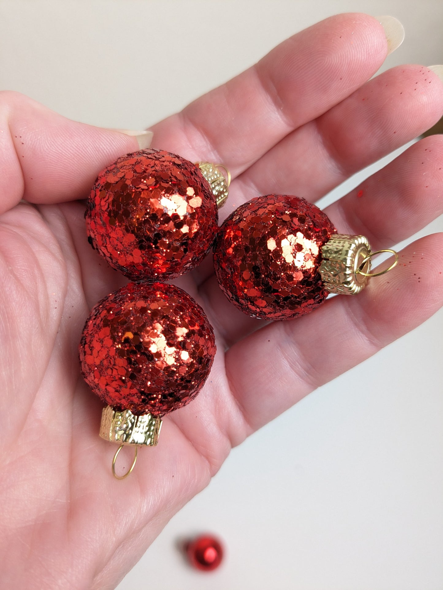 Small Red Glass Vintage Christmas Ornaments