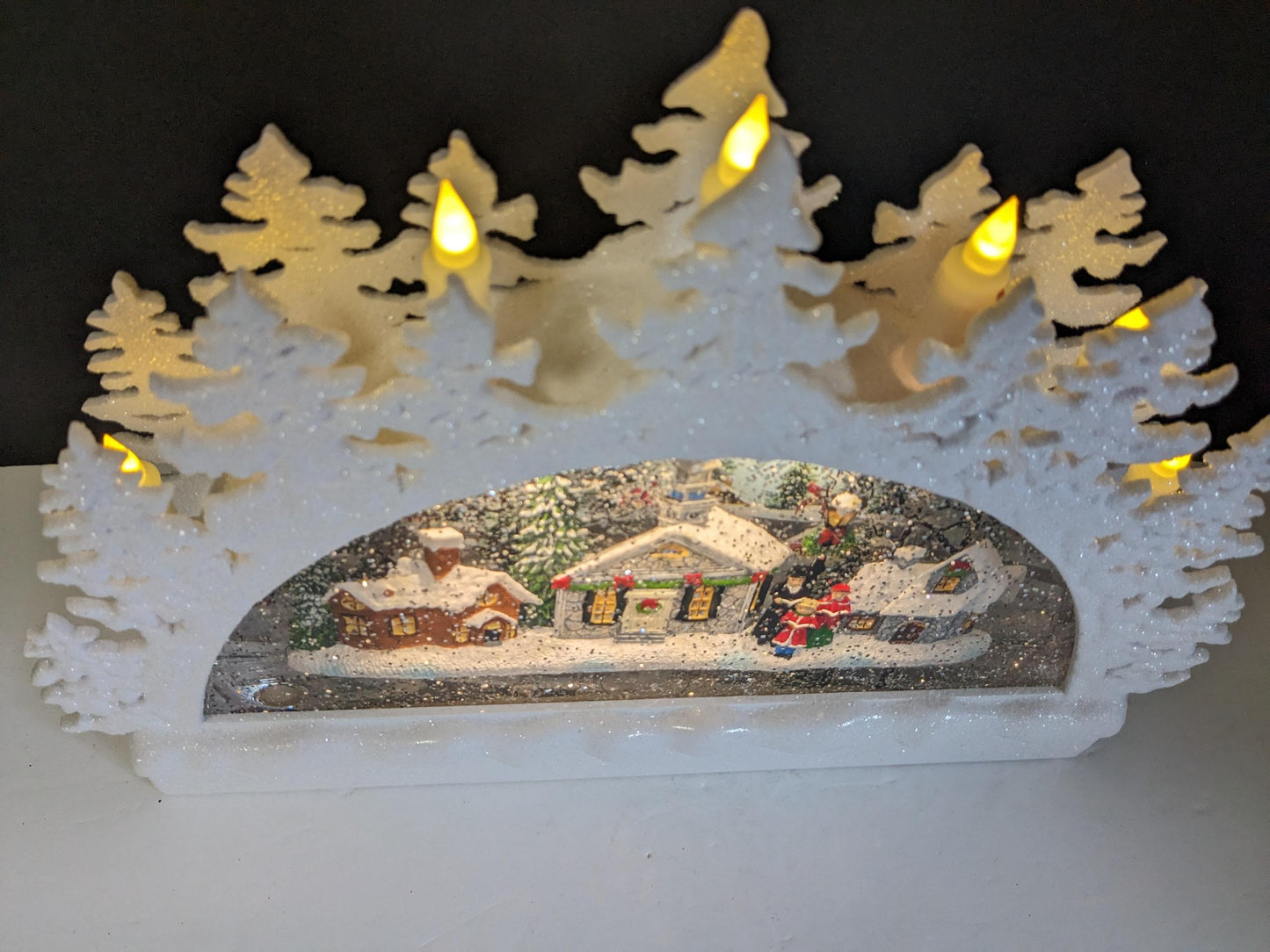 Roman Confetti Lites Swirl Arch Light Up Church Snow Globe