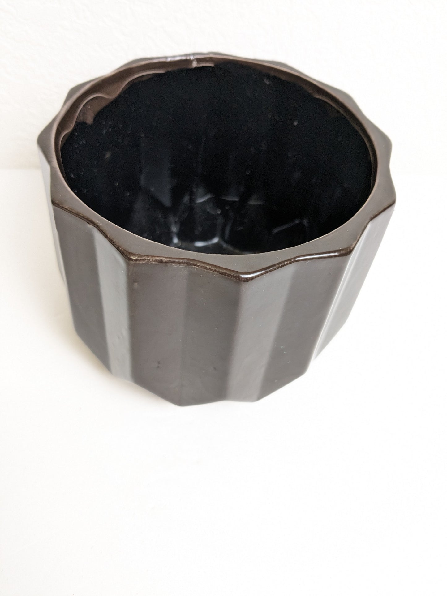 Small Chocolate Brown Ceramic Planter 4 1/2"