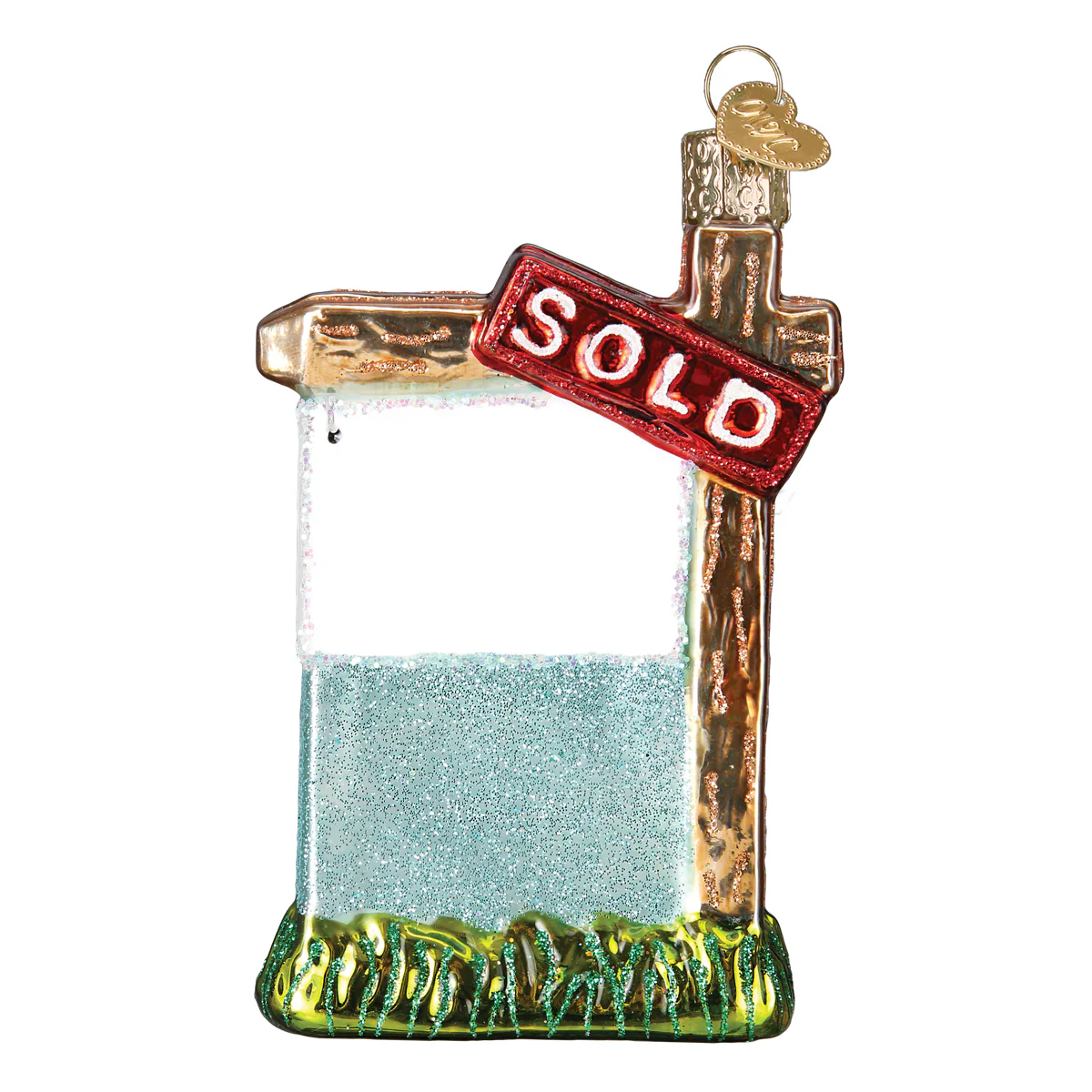 Realty Sign Blown Glass Tree Ornament by Old World Christmas - Gift for Realtor