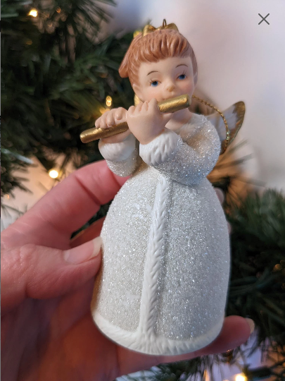 Homco Angel Bell Christmas Ornaments