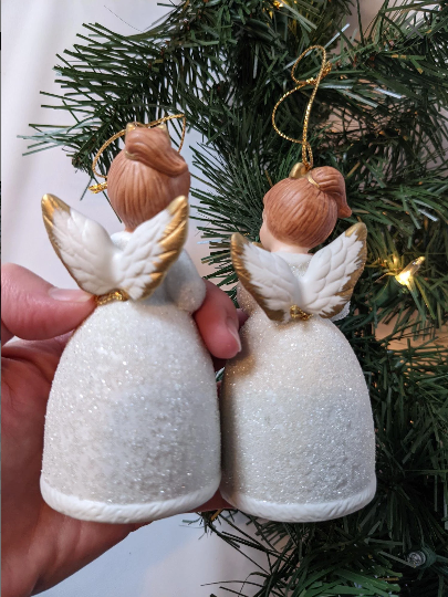 Homco Angel Bell Christmas Ornaments