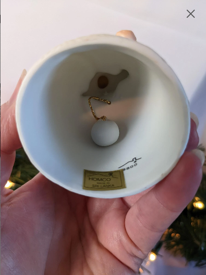 Homco Angel Bell Christmas Ornaments