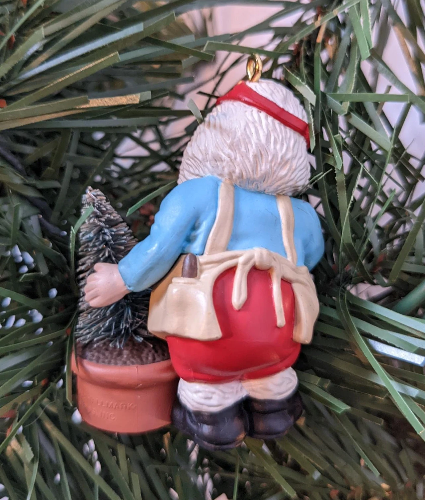 Vintage Hallmark Green Thumb Santa Christmas Ornament