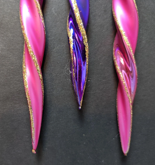 Pink and Purple Icicle Christmas Ornaments