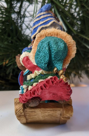 Vintage Christmas Bear and Rocking Horse Figurine