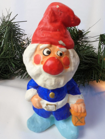 Vintage Homco Santa and Elf Papier Mache