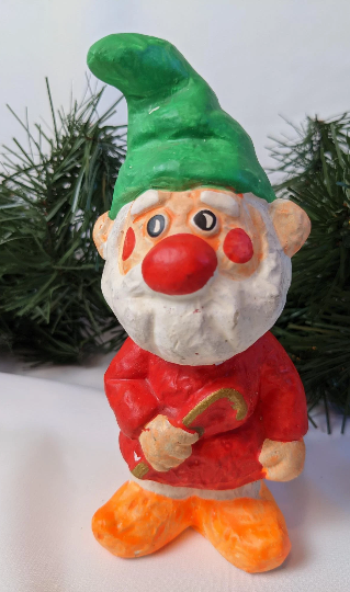 Vintage Homco Santa and Elf Papier Mache