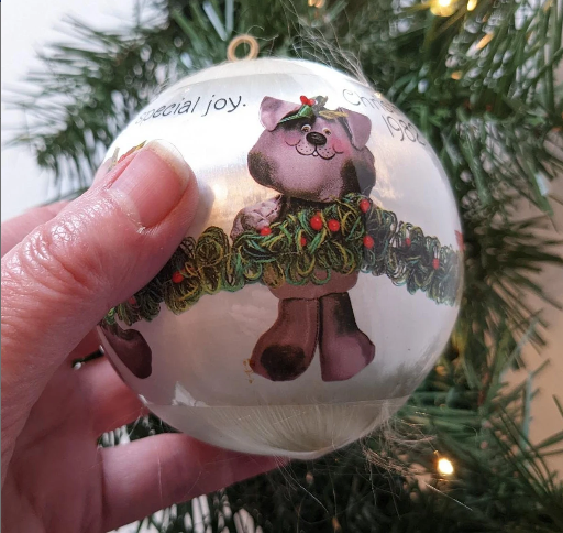 Vintage Hallmark 1982 Granddaughter Satin Ball Ornament