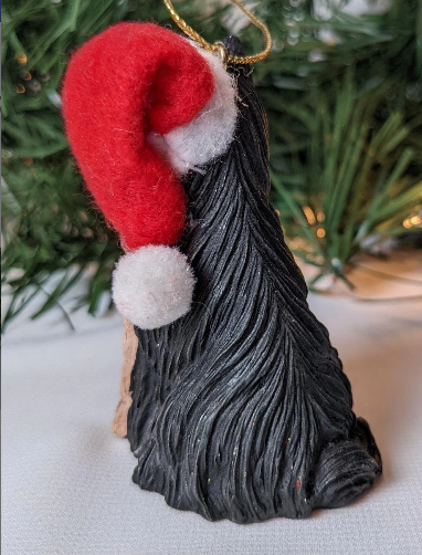 Long Haired Yorkie Dog Christmas Tree Ornament