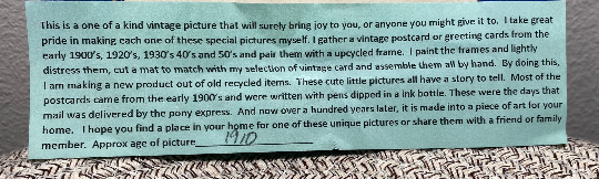 Vintage 1910 Cabin Postcard in Blue Frame