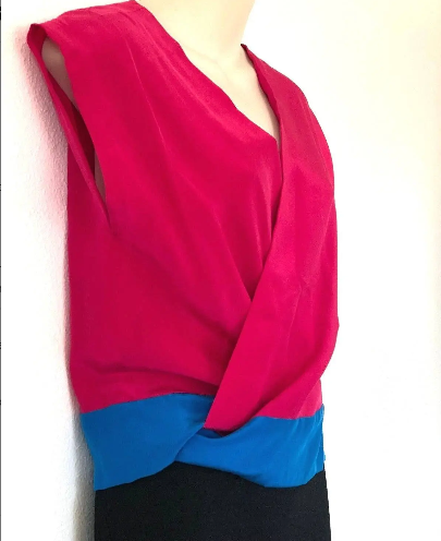 Vintage 100% Silk Wrap Top