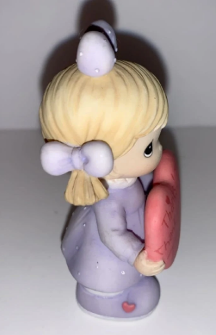 Vintage Precious Moments Girl Holding Heart