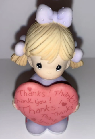 Vintage Precious Moments Girl Holding Heart