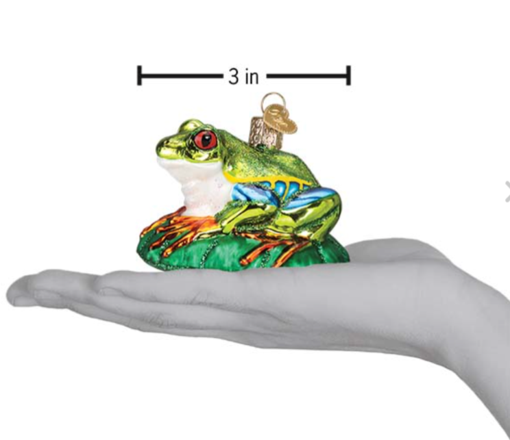 Red Eyed Tree Frog Old World Christmas Ornament