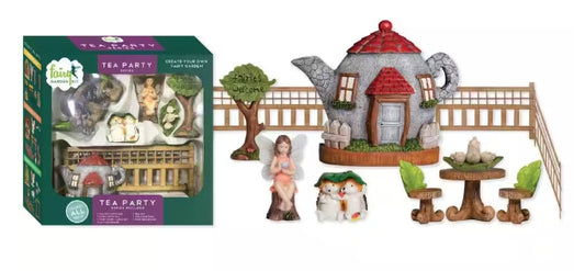 Tea Party Fairy Garden Kit by Arcadia Garden Products - 11 piece kit