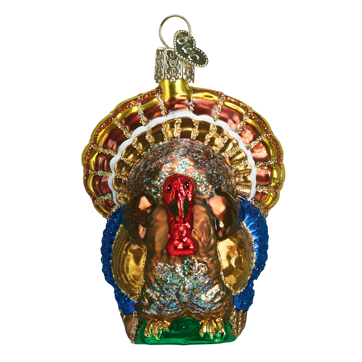 Tom Turkey Thanksgiving Dinner Glass Tree Ornament by Old World Christmas