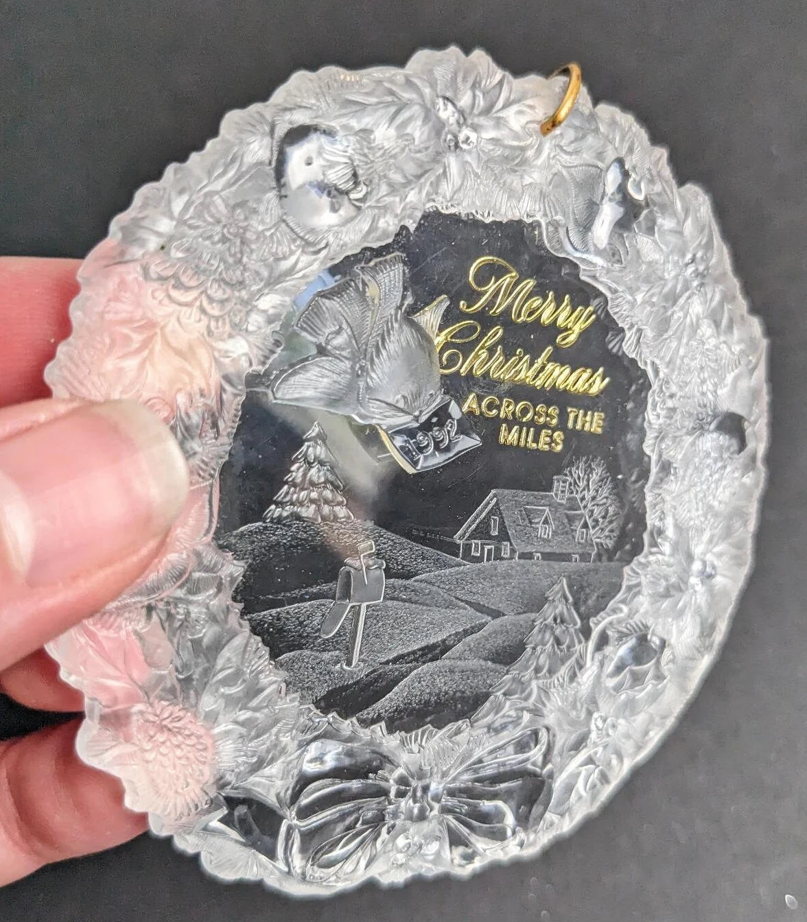 Hallmark 1992 Across the Miles Acrylic Christmas Ornament