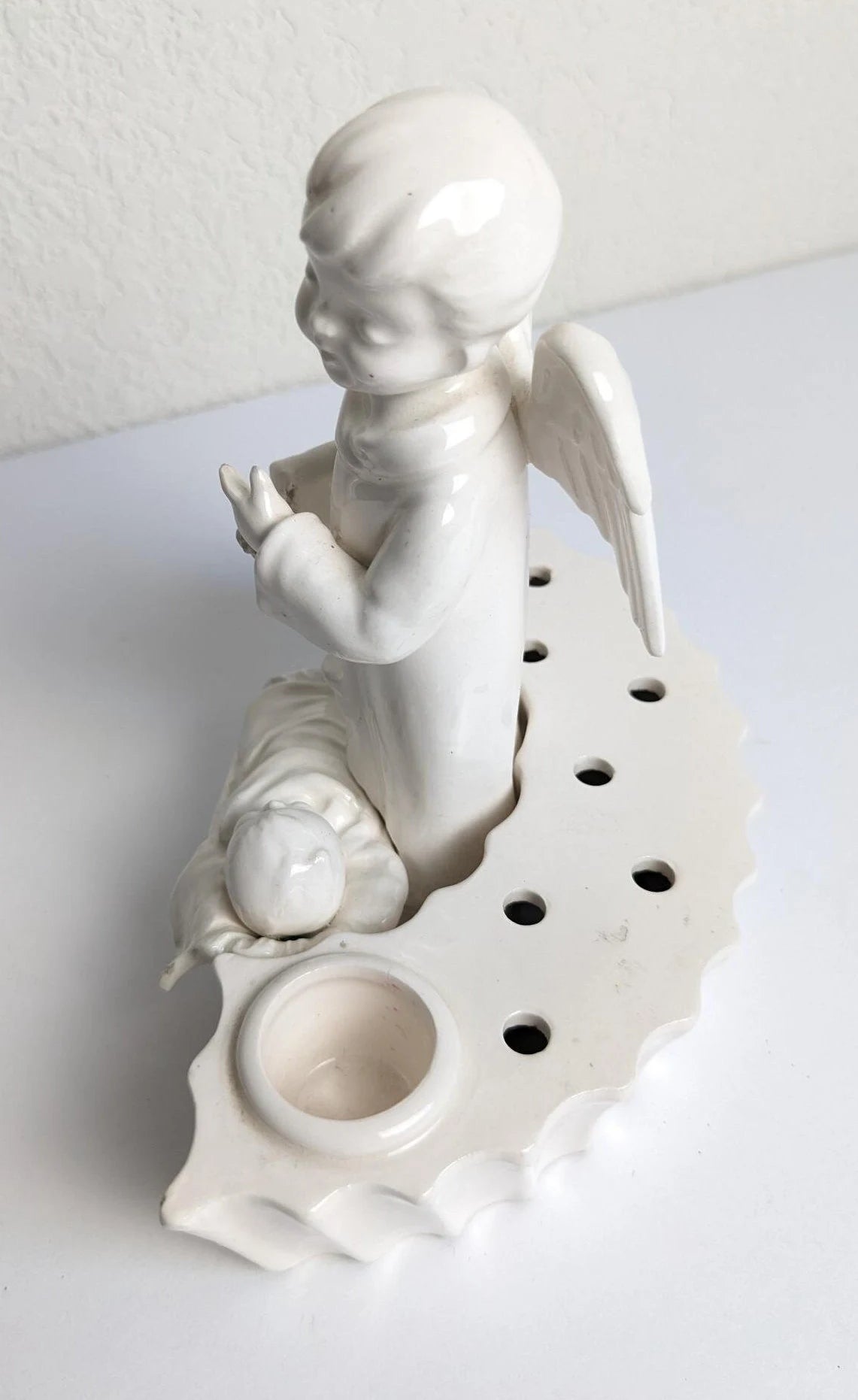 Angel and Baby Jesus Christmas Pansy Ring, Rare Holt Howard