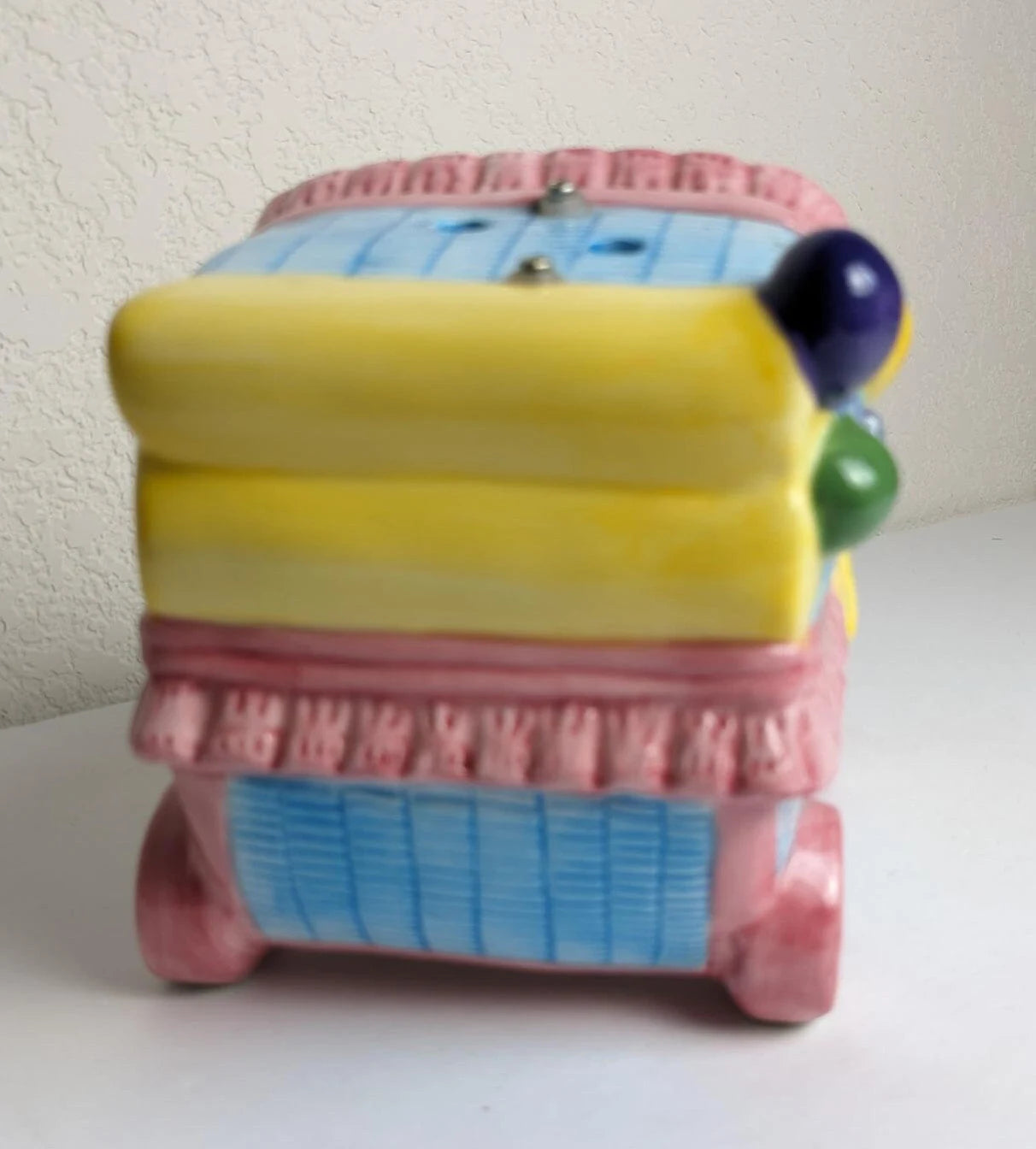 Vintage Baby Lamb in Stroller Bassinet Planter Vase