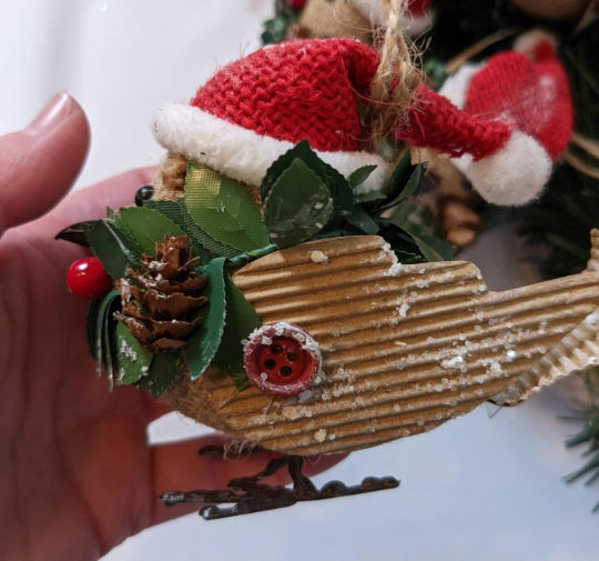 Burlap Bird Christmas Ornaments