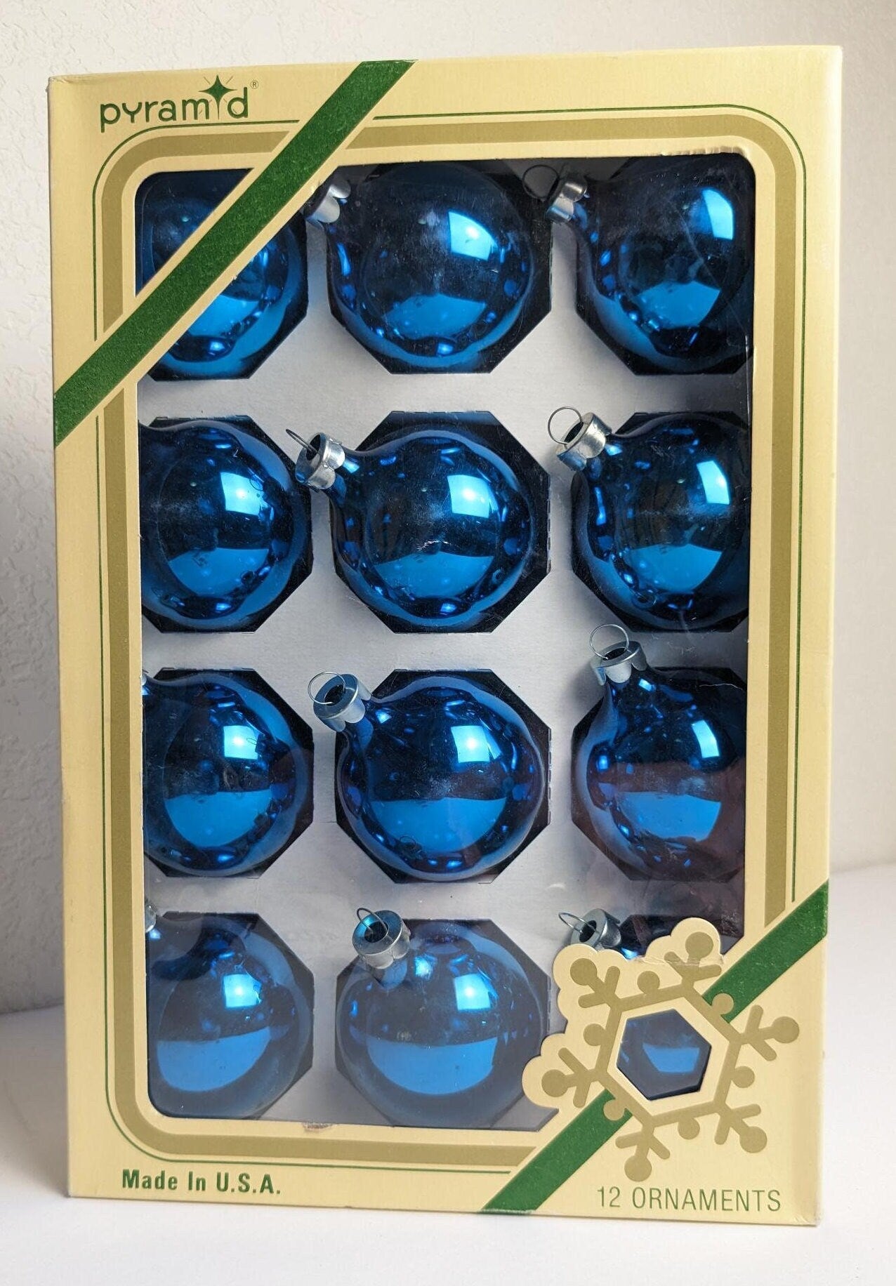 Vintage Pyramid Blue Ornaments