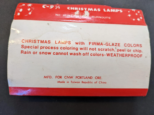 Vintage Holiday Light Bulbs C-9 1/4