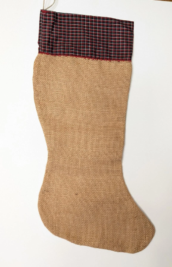 Large Burlap Christmas Stocking