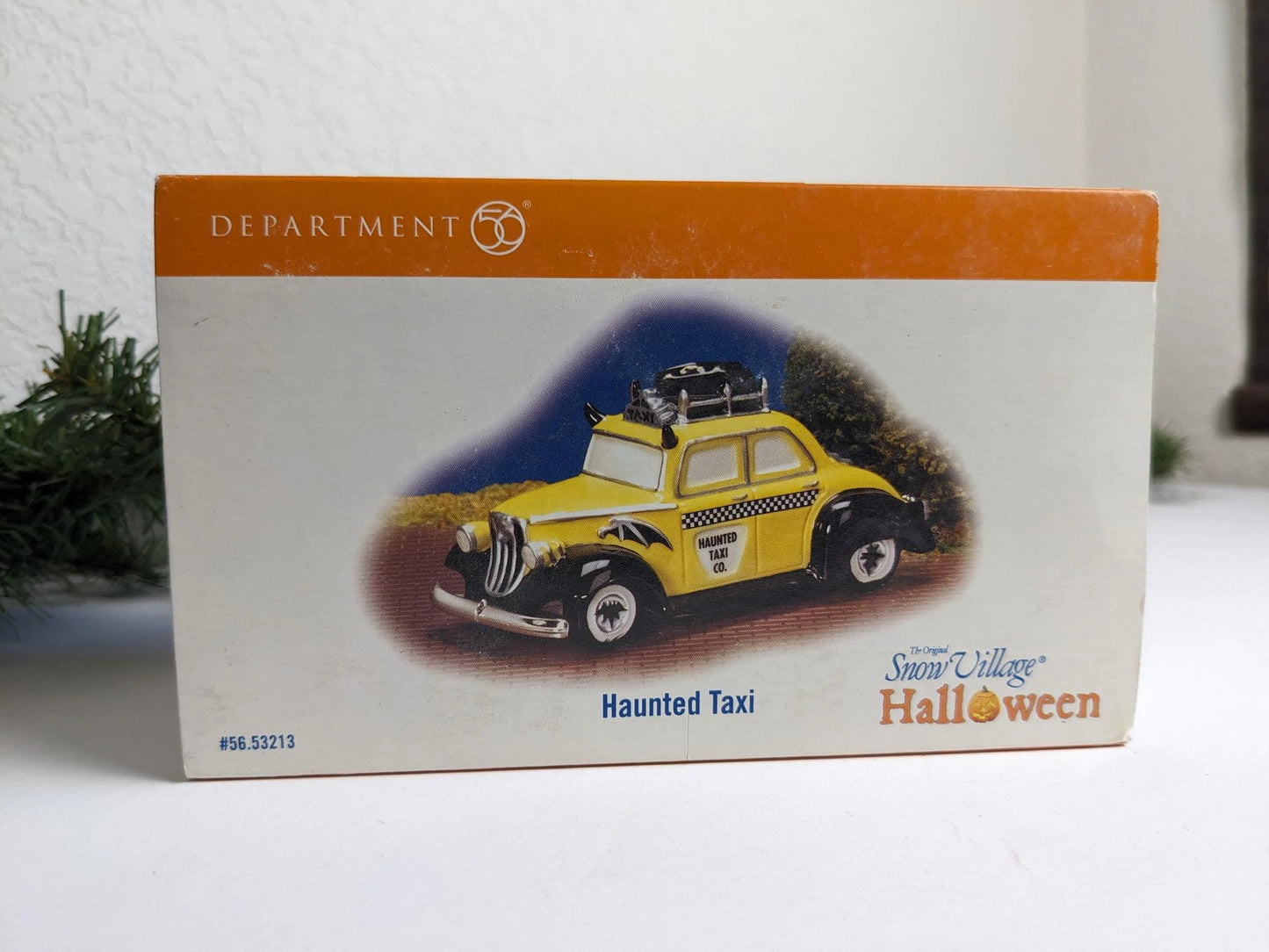 Snow Village Halloween Haunted Taxi Village Accessory
