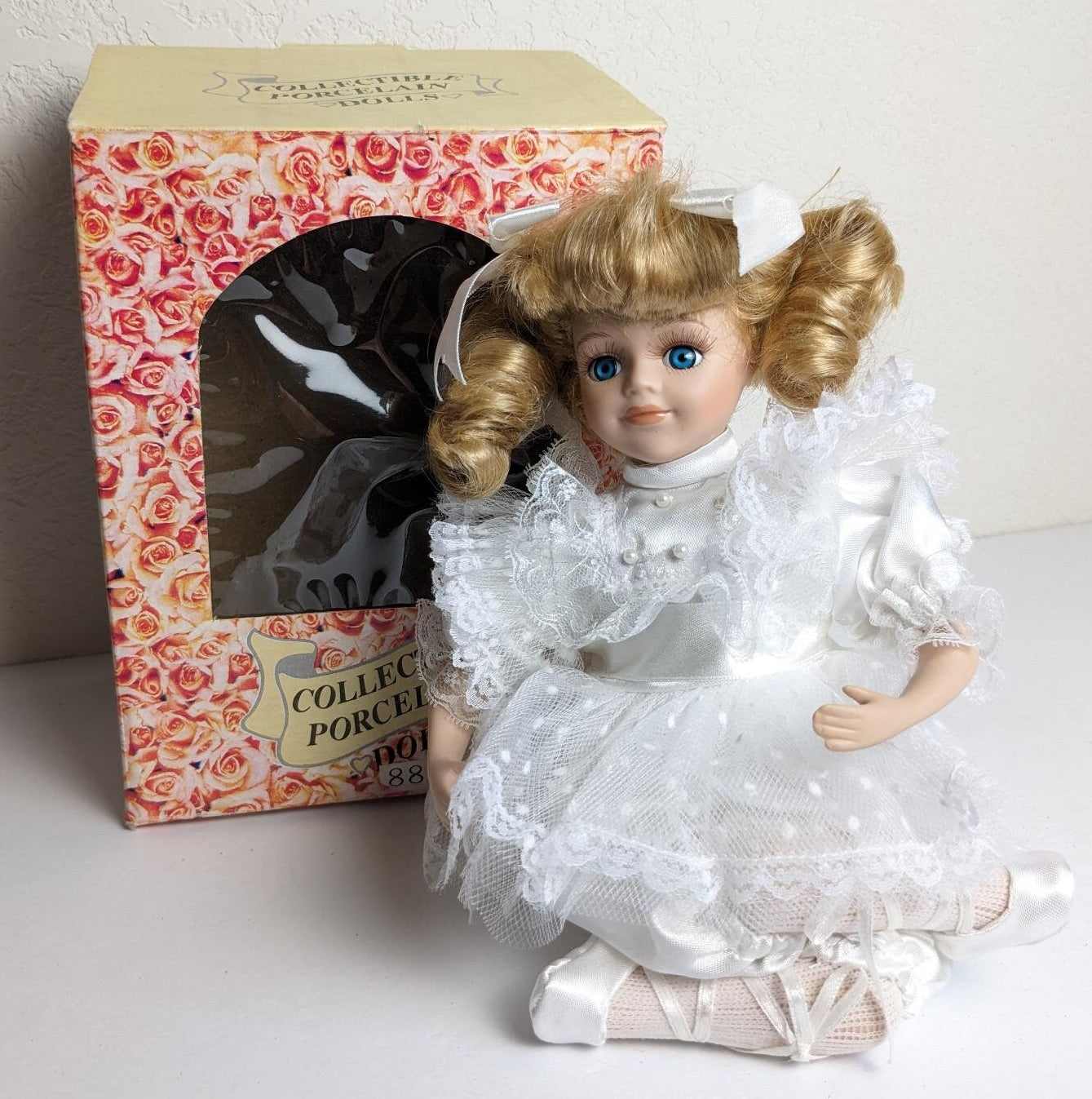 Collectible Porcelain Doll - Cross-Legged Ballerina from Vantage Collection 1999