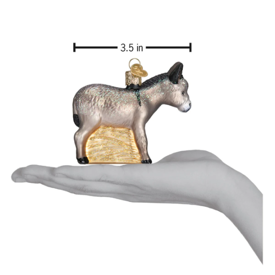 Donkey - Blown Glass Nativity Tree Ornament by Old World Christmas