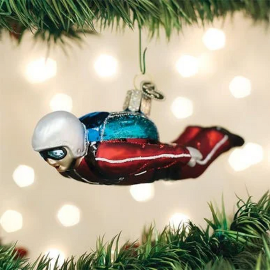 Skydiver Blown Glass Tree Ornament by Old World Christmas - RETIRED