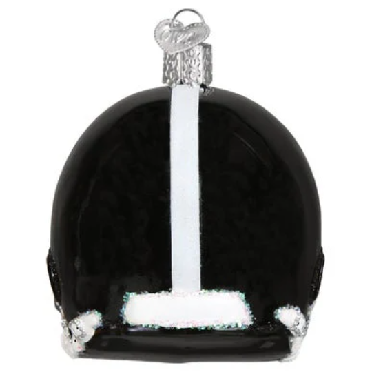 Black Football Helmet - Blown Glass Tree Ornament by Old World Christmas