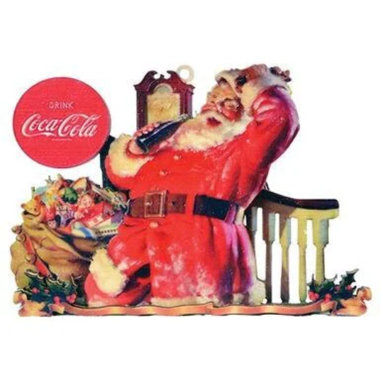 Coca Cola Staircase Santa Christmas Tree Ornament by Ginger Cottages