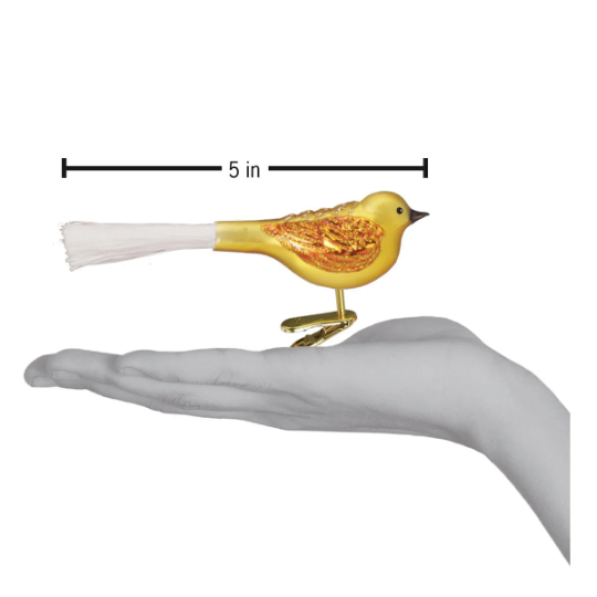 Fat Glitter Birds - Set of 4 - Blown Glass Clip-On Tree Ornament by Old World Christmas