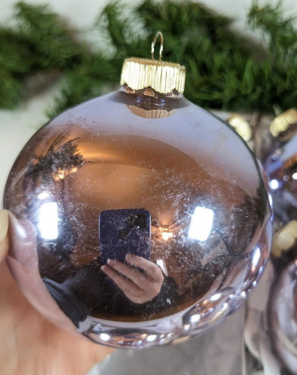 Martha Stewart Purple and Silver Christmas Ornaments
