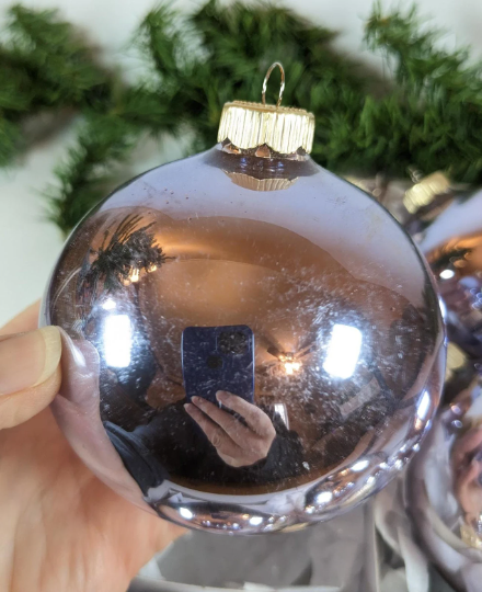 Martha Stewart Purple and Silver Christmas Ornaments