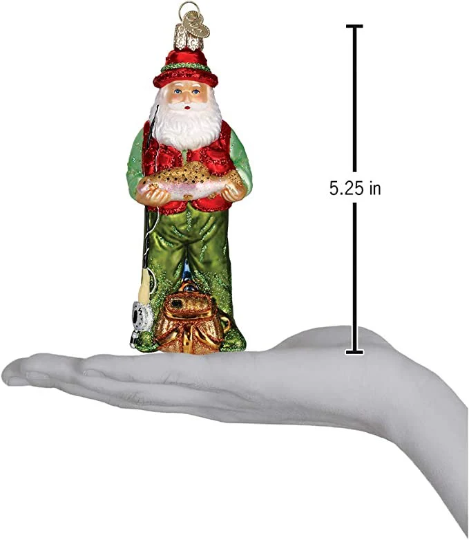 Fly Fishing Santa Old World Christmas Ornament